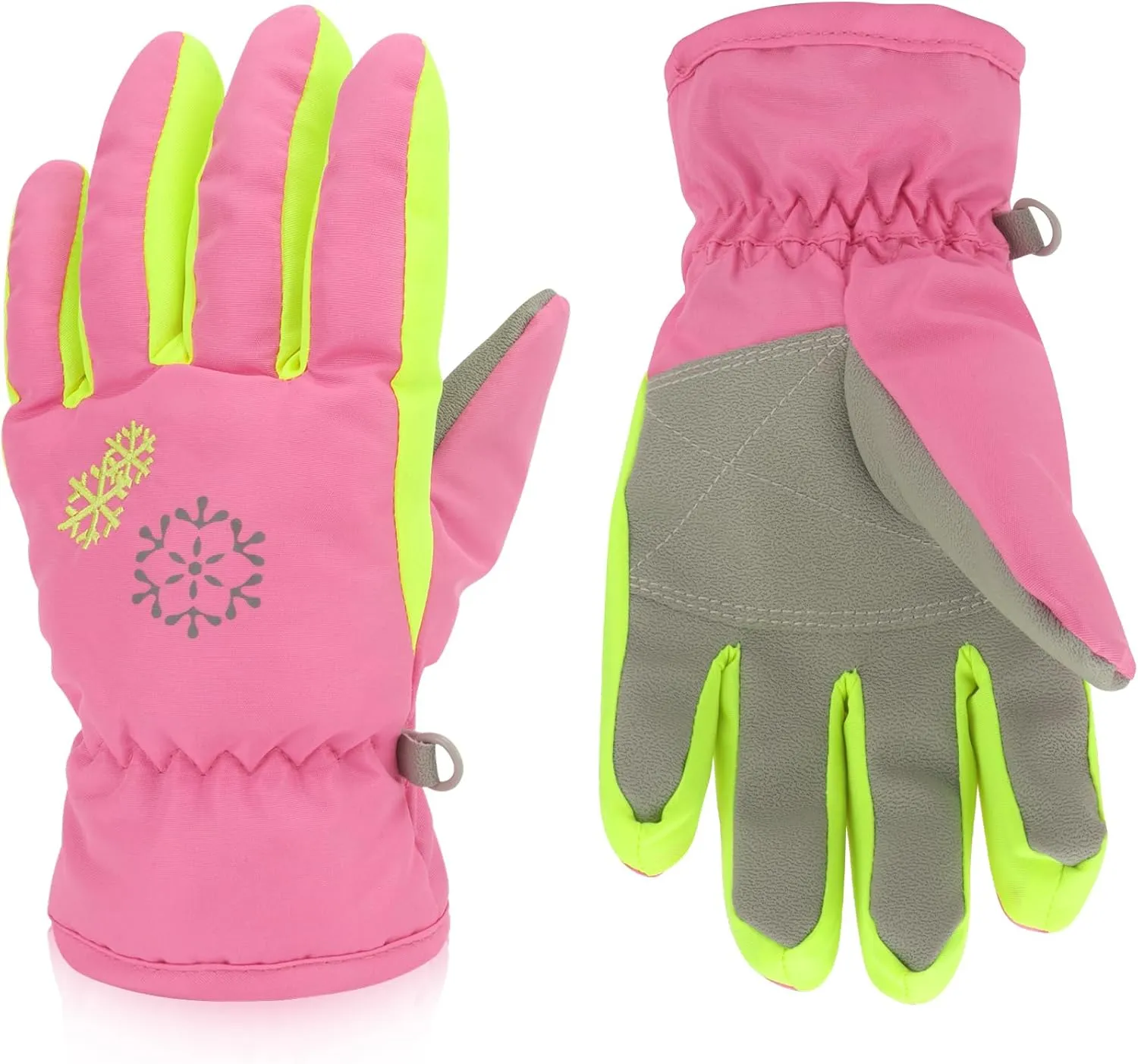 3 Sizes Kids Gloves, Snow & Ski Gloves for Boys & Girls, Winter Waterproof