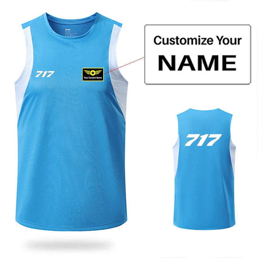 717 Flat Text Designed Sleveless Quick Dry Sports Tank Tops
