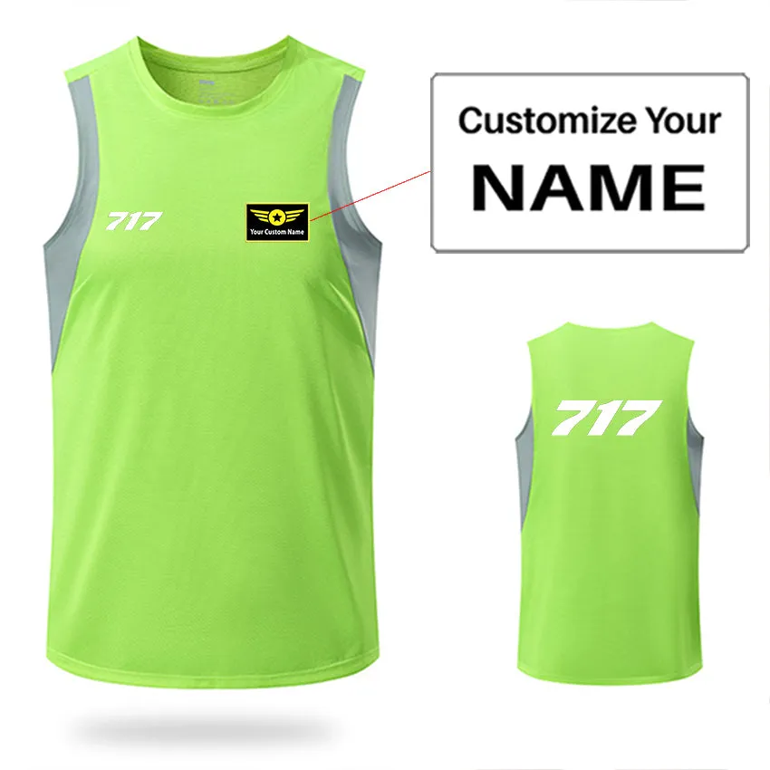 717 Flat Text Designed Sleveless Quick Dry Sports Tank Tops