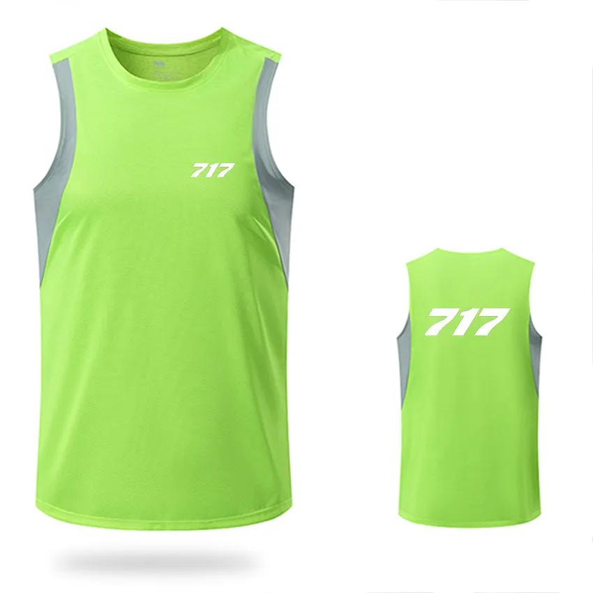 717 Flat Text Designed Sleveless Quick Dry Sports Tank Tops