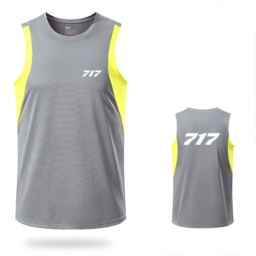 717 Flat Text Designed Sleveless Quick Dry Sports Tank Tops