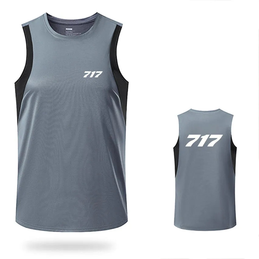 717 Flat Text Designed Sleveless Quick Dry Sports Tank Tops