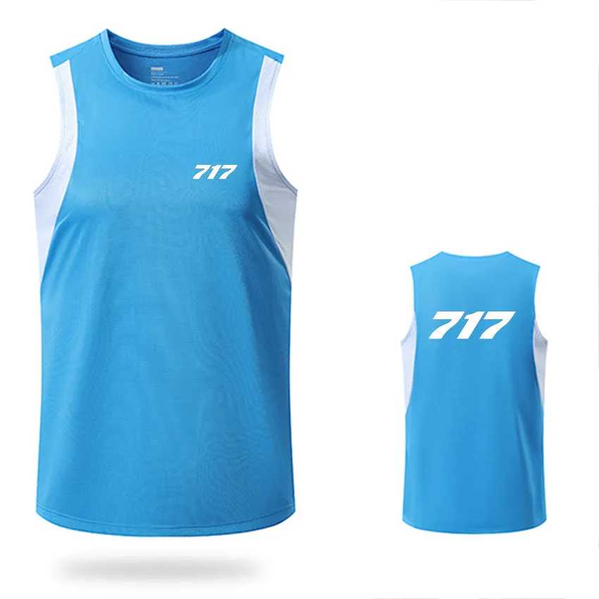 717 Flat Text Designed Sleveless Quick Dry Sports Tank Tops