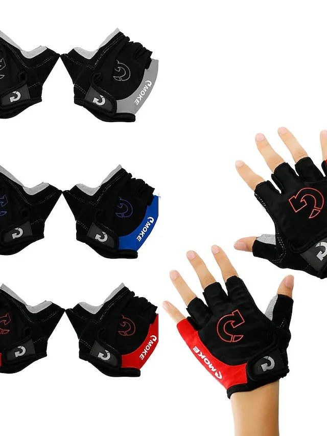 Bike Gloves Cycling Gloves Fingerless Gloves Half Finger Mountain Bike MTB Road Bike Cycling City Bike Cycling Anti-Slip Breathable Protective Sports Gloves Lycra Yellow Red Blue for Adults' Camping