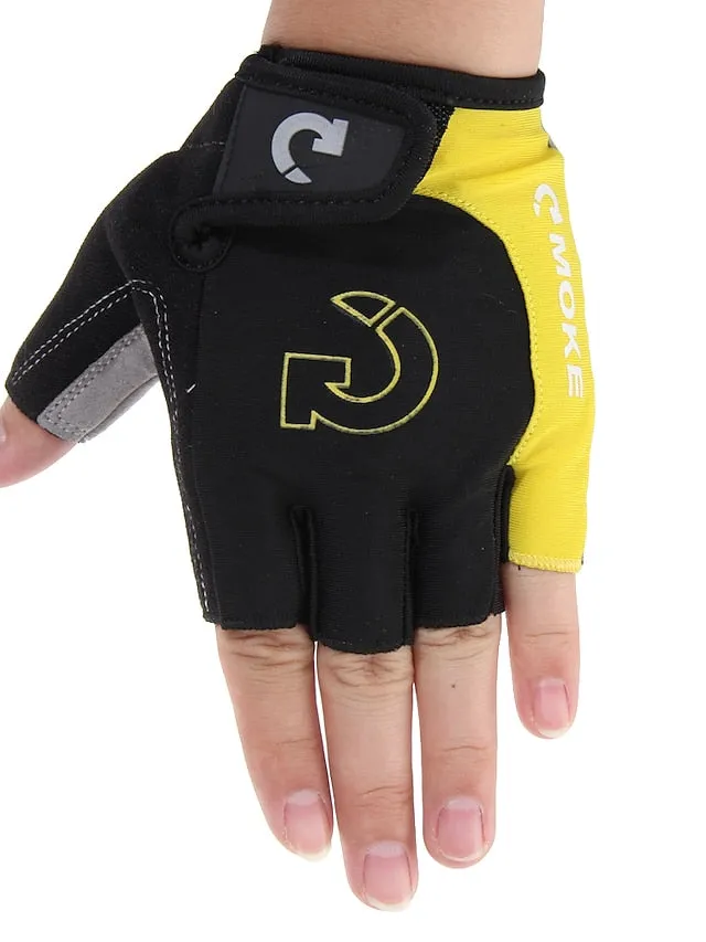 Bike Gloves Cycling Gloves Fingerless Gloves Half Finger Mountain Bike MTB Road Bike Cycling City Bike Cycling Anti-Slip Breathable Protective Sports Gloves Lycra Yellow Red Blue for Adults' Camping