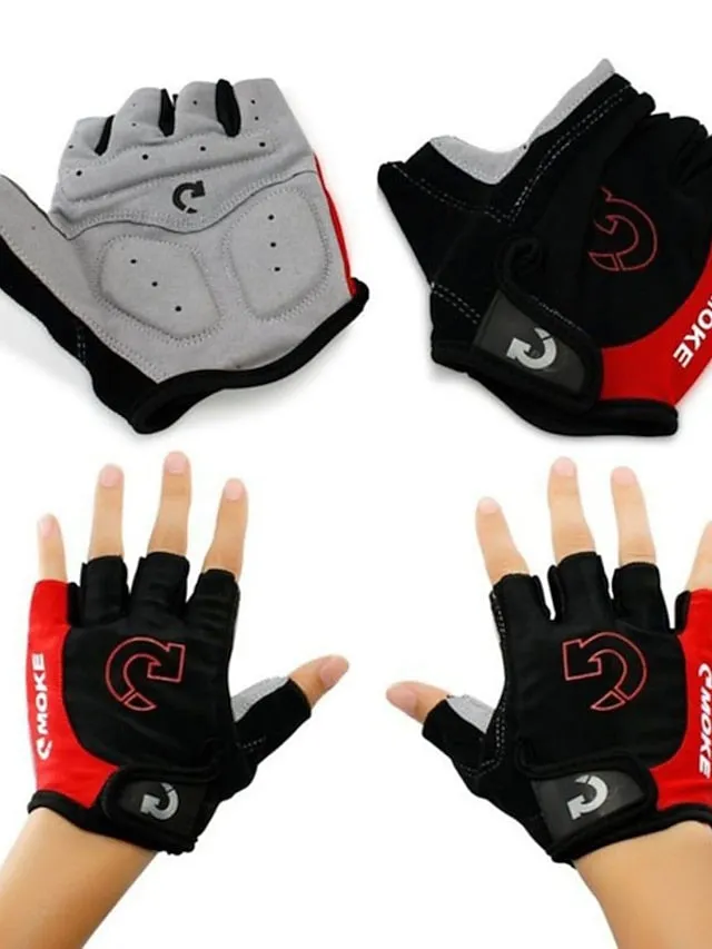 Bike Gloves Cycling Gloves Fingerless Gloves Half Finger Mountain Bike MTB Road Bike Cycling City Bike Cycling Anti-Slip Breathable Protective Sports Gloves Lycra Yellow Red Blue for Adults' Camping
