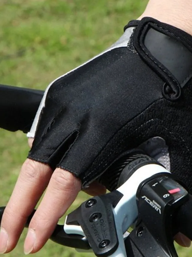 Bike Gloves Cycling Gloves Fingerless Gloves Half Finger Mountain Bike MTB Road Bike Cycling City Bike Cycling Anti-Slip Breathable Protective Sports Gloves Lycra Yellow Red Blue for Adults' Camping