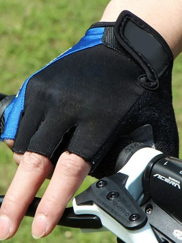 Bike Gloves Cycling Gloves Fingerless Gloves Half Finger Mountain Bike MTB Road Bike Cycling City Bike Cycling Anti-Slip Breathable Protective Sports Gloves Lycra Yellow Red Blue for Adults' Camping
