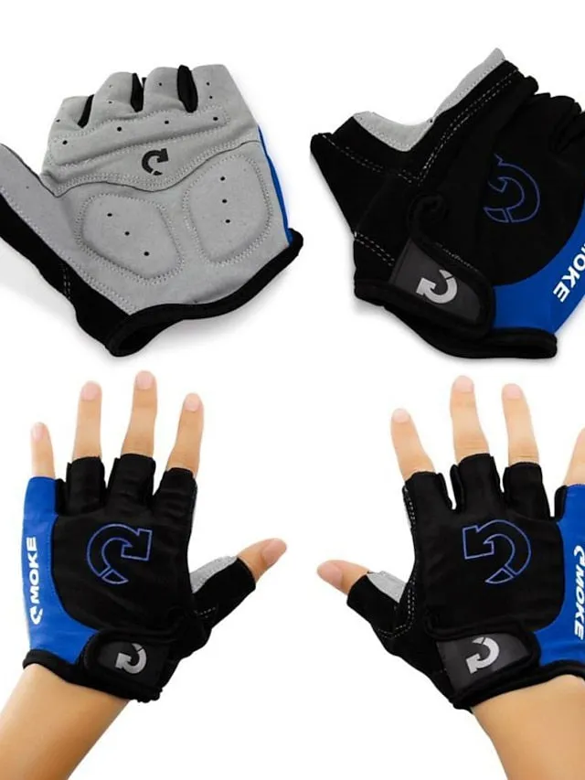 Bike Gloves Cycling Gloves Fingerless Gloves Half Finger Mountain Bike MTB Road Bike Cycling City Bike Cycling Anti-Slip Breathable Protective Sports Gloves Lycra Yellow Red Blue for Adults' Camping