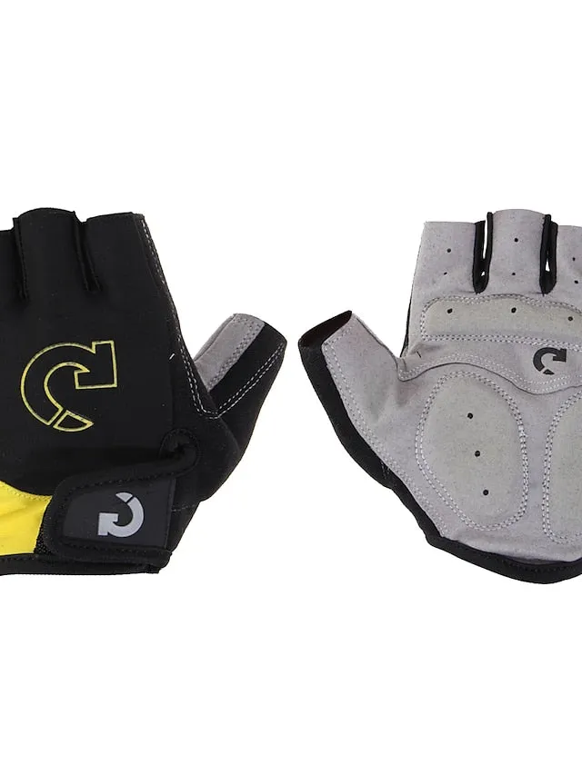 Bike Gloves Cycling Gloves Fingerless Gloves Half Finger Mountain Bike MTB Road Bike Cycling City Bike Cycling Anti-Slip Breathable Protective Sports Gloves Lycra Yellow Red Blue for Adults' Camping