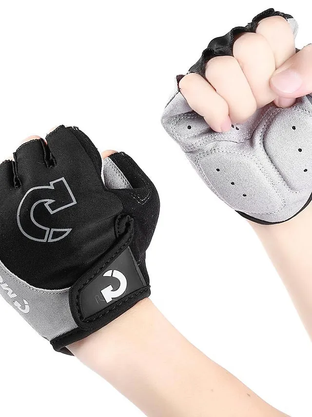 Bike Gloves Cycling Gloves Fingerless Gloves Half Finger Mountain Bike MTB Road Bike Cycling City Bike Cycling Anti-Slip Breathable Protective Sports Gloves Lycra Yellow Red Blue for Adults' Camping