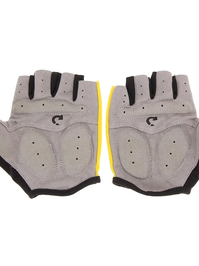 Bike Gloves Cycling Gloves Fingerless Gloves Half Finger Mountain Bike MTB Road Bike Cycling City Bike Cycling Anti-Slip Breathable Protective Sports Gloves Lycra Yellow Red Blue for Adults' Camping