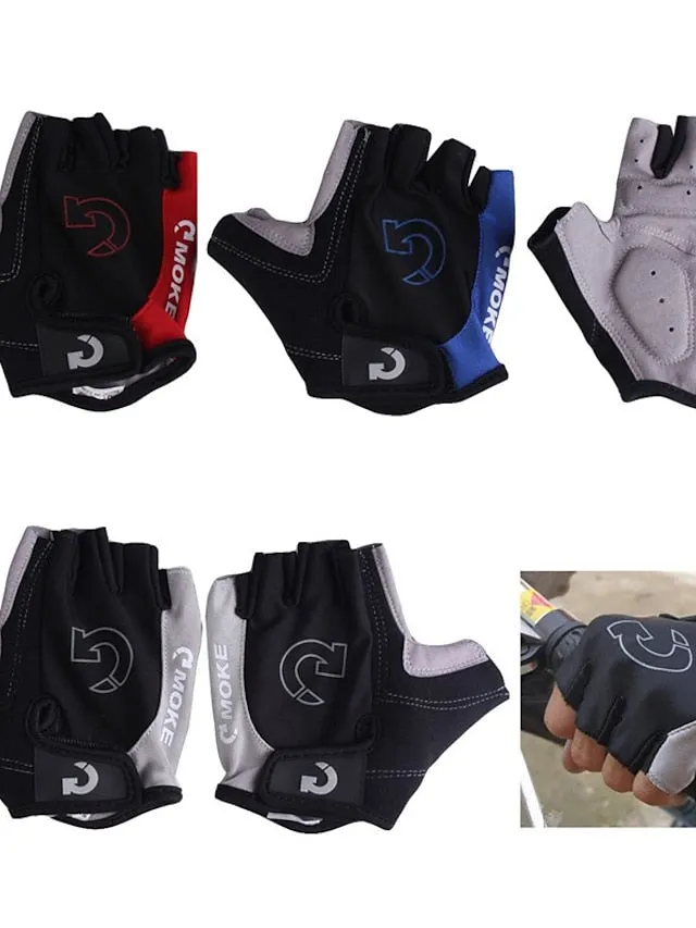 Bike Gloves Cycling Gloves Fingerless Gloves Half Finger Mountain Bike MTB Road Bike Cycling City Bike Cycling Anti-Slip Breathable Protective Sports Gloves Lycra Yellow Red Blue for Adults' Camping