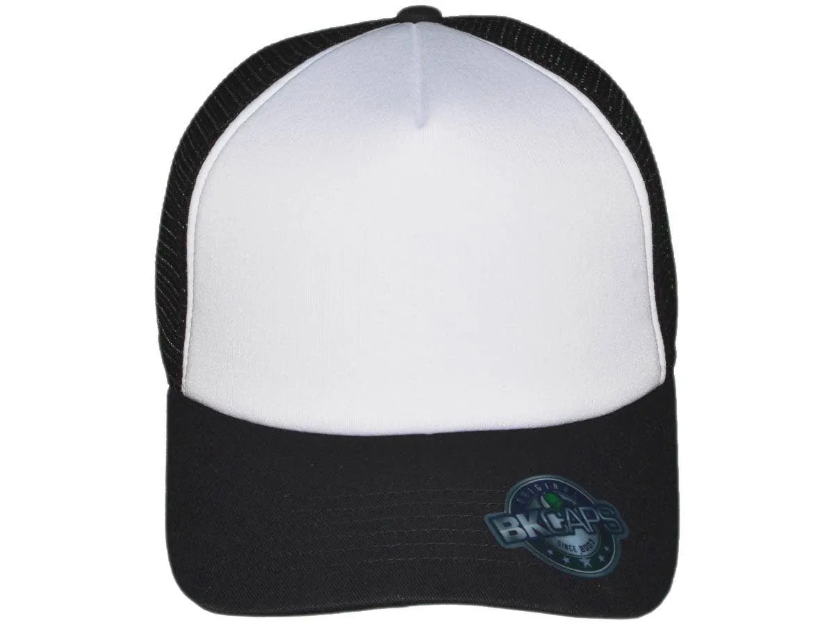 Blank 5 Panel Cotton Foam Trucker Hats - BKP PREMIUM Caps
