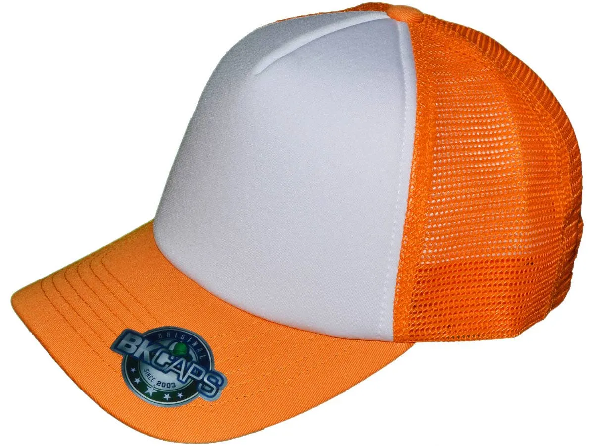 Blank 5 Panel Cotton Foam Trucker Hats - BKP PREMIUM Caps