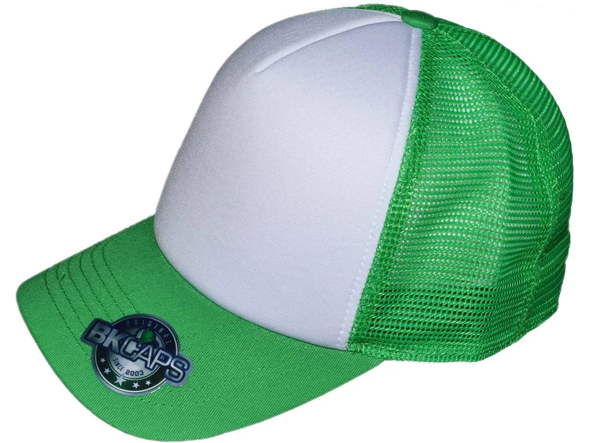 Blank 5 Panel Cotton Foam Trucker Hats - BKP PREMIUM Caps