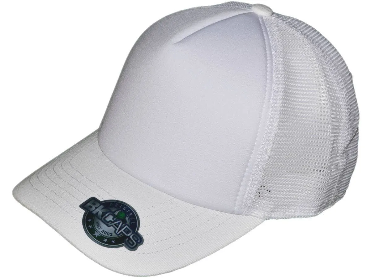 Blank 5 Panel Cotton Foam Trucker Hats - BKP PREMIUM Caps