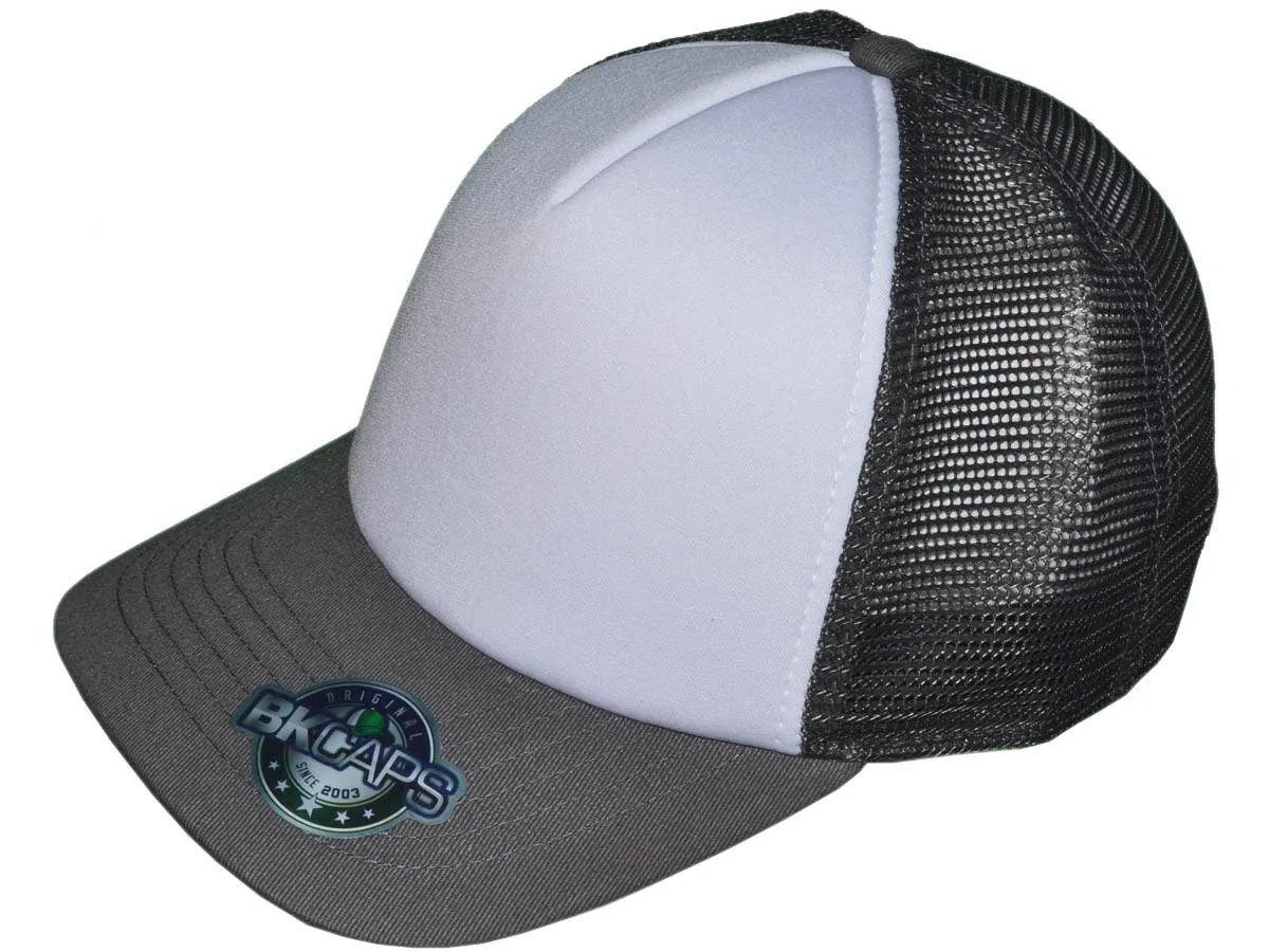 Blank 5 Panel Cotton Foam Trucker Hats - BKP PREMIUM Caps
