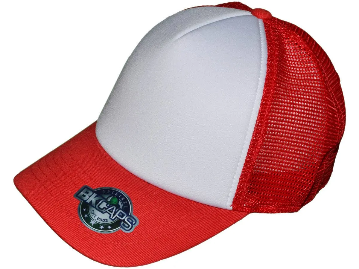 Blank 5 Panel Cotton Foam Trucker Hats - BKP PREMIUM Caps