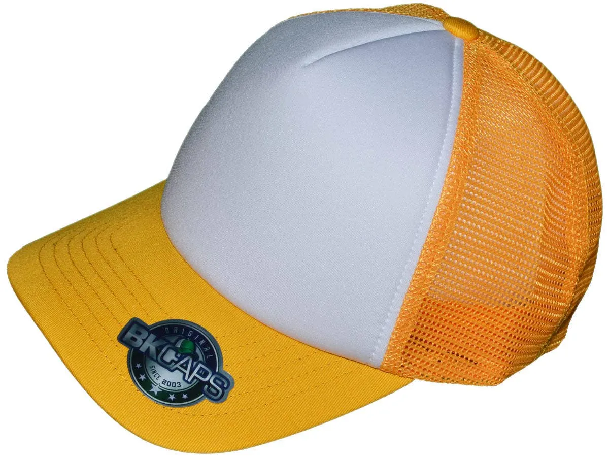 Blank 5 Panel Cotton Foam Trucker Hats - BKP PREMIUM Caps