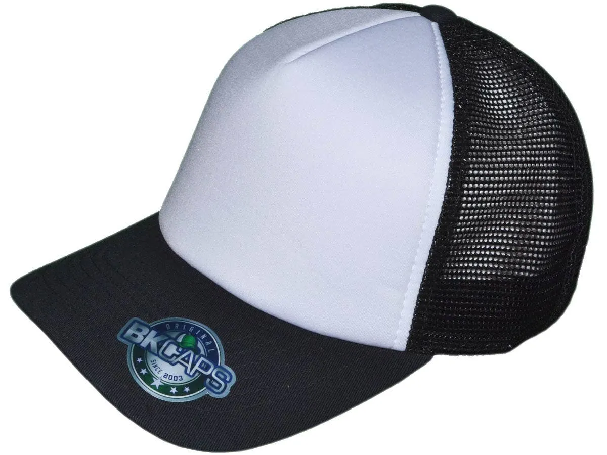 Blank 5 Panel Cotton Foam Trucker Hats - BKP PREMIUM Caps