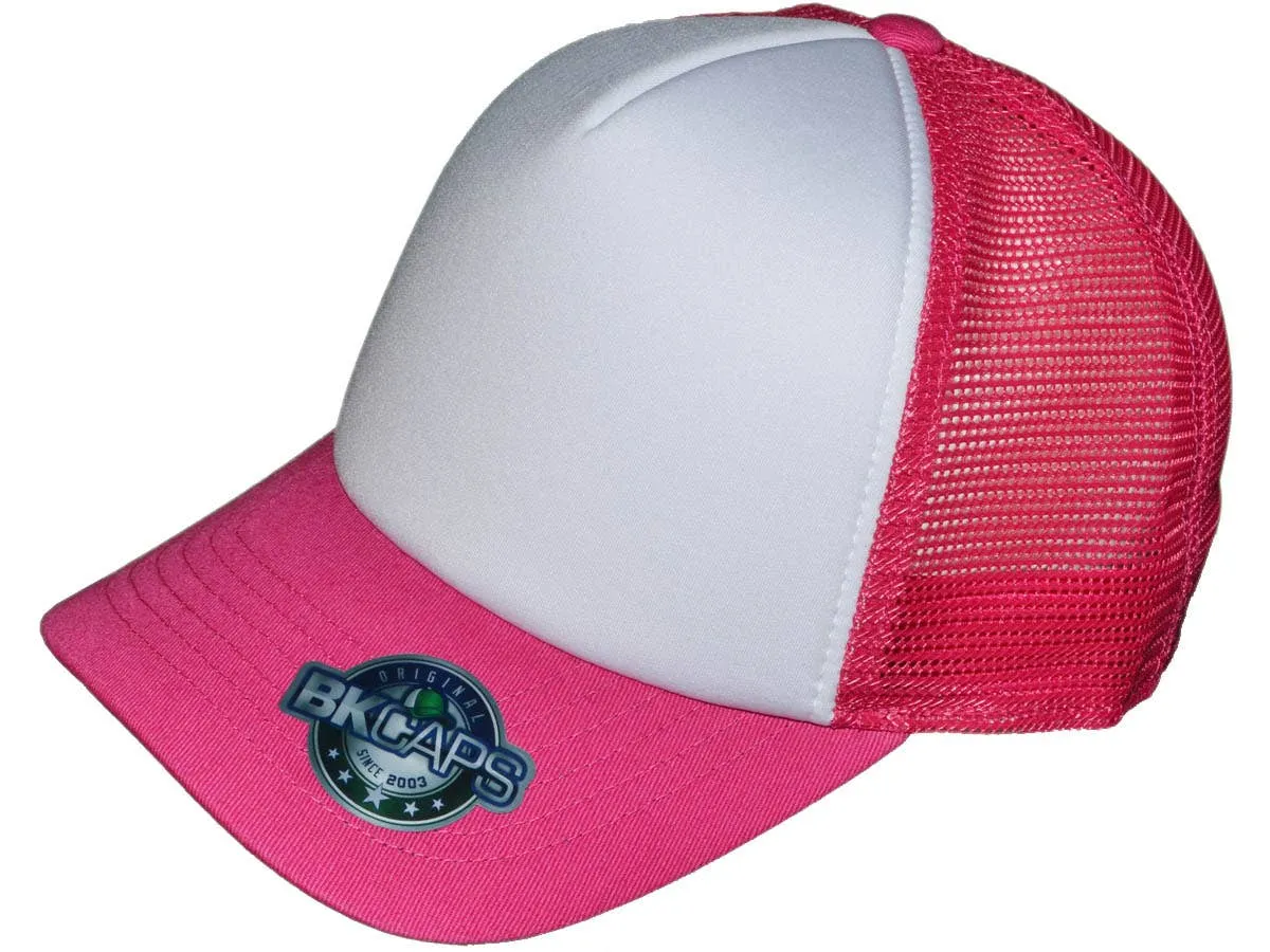 Blank 5 Panel Cotton Foam Trucker Hats - BKP PREMIUM Caps