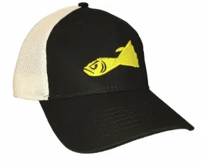 *BUCKTAIL JIG HAT BLACK/WHITE MESH
