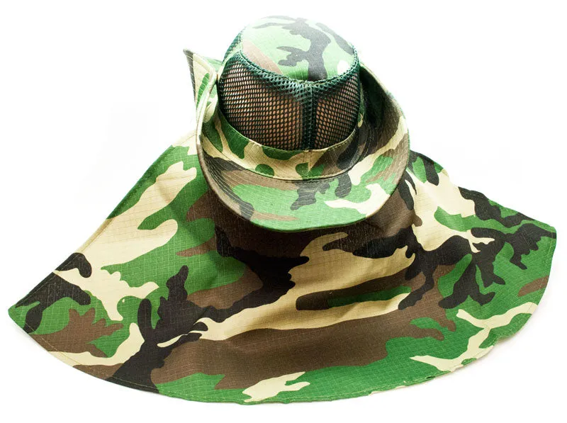 Camouflage Mesh Boonie Hats with Flap Neck Cover