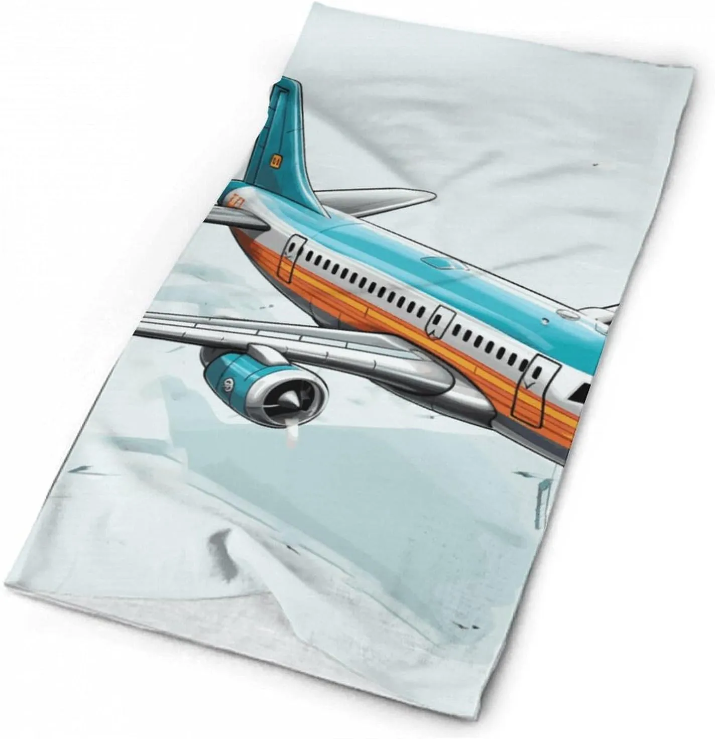 Cartoon Airplane Face Mask for Cold Weather Neck Gaiter Scarf Windproof Bandana for Men Women Elastic Balaclava Headbands for Motorcycle Cycling Riding Skiing Party