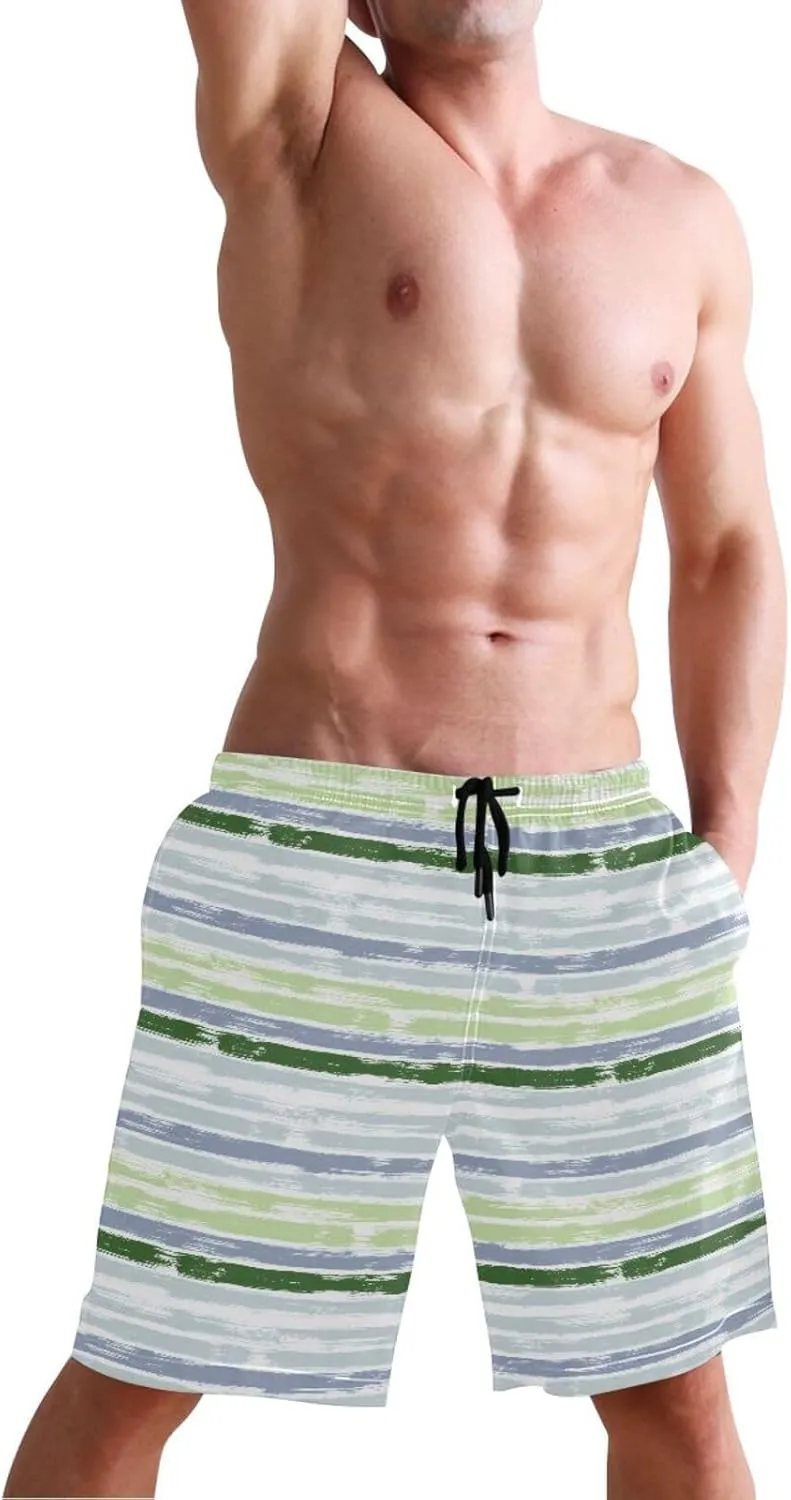CHIFIGNO Trendy African Masks Black Swimming Shorts Men, Board Shorts for Men Swim, Small Quick Dry Swim Trunks Men