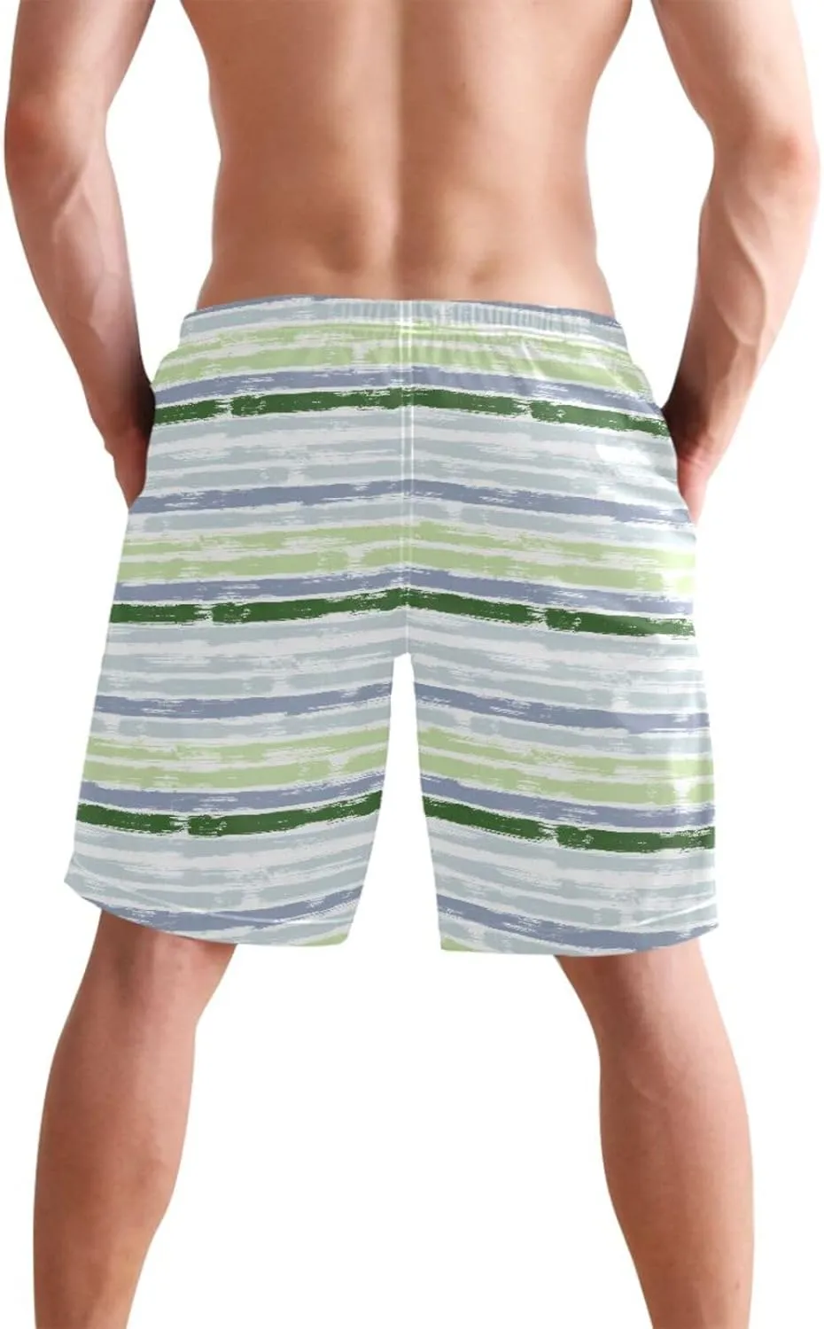 CHIFIGNO Trendy African Masks Black Swimming Shorts Men, Board Shorts for Men Swim, Small Quick Dry Swim Trunks Men