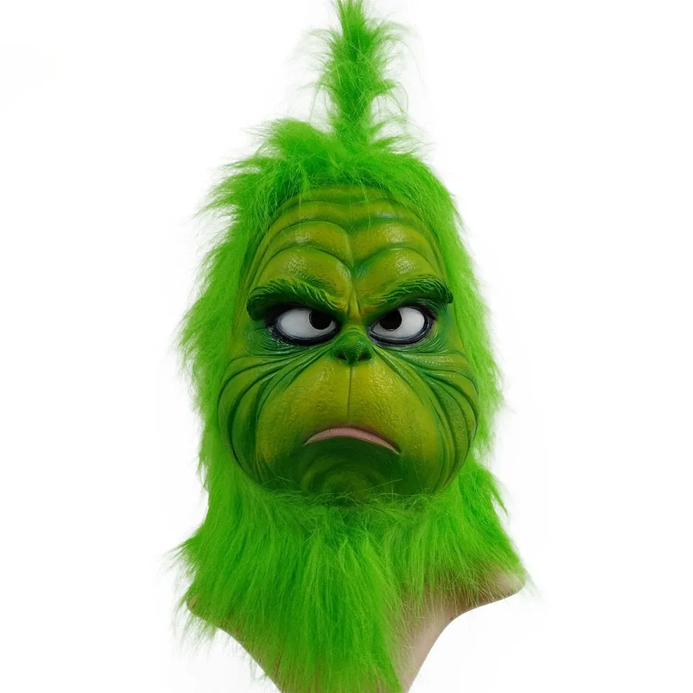Christmas Masks Geek Stole Christmas Cosplay Mascarillas Latex Face Masques With Hats Halloween Carnival Party Props