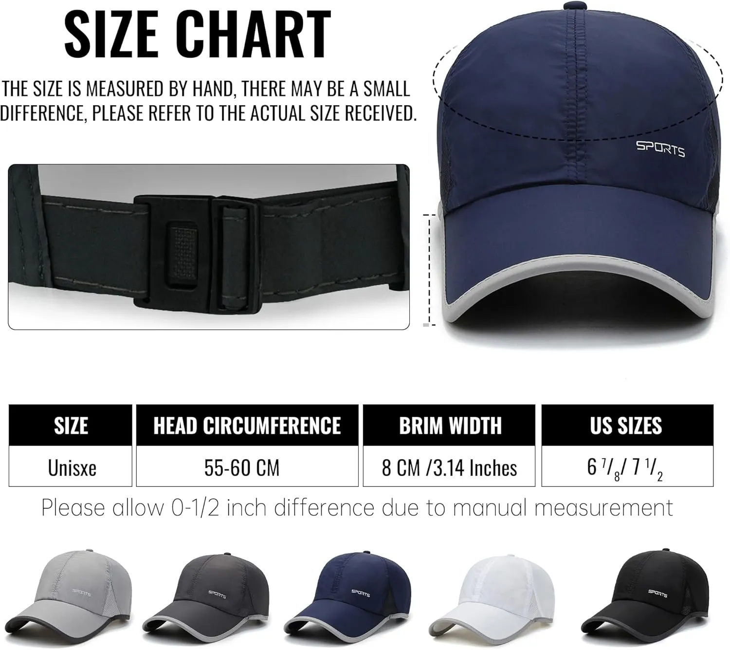 CLAPE Mens Hat Quick Dry Golf Baseball Cap UPF50  Unstructured Outdoor Caps Unisex Breathable Sports Cap Adjustable Sun Hat
