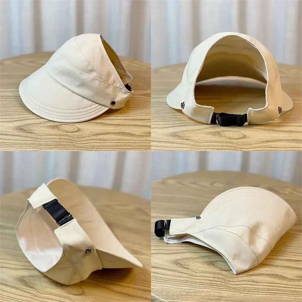 Classupery Outdoor UV Protection Hollow Top Sun Hat, Adjustable Wide Brim Breathable Empty Top Summer Sun Hat