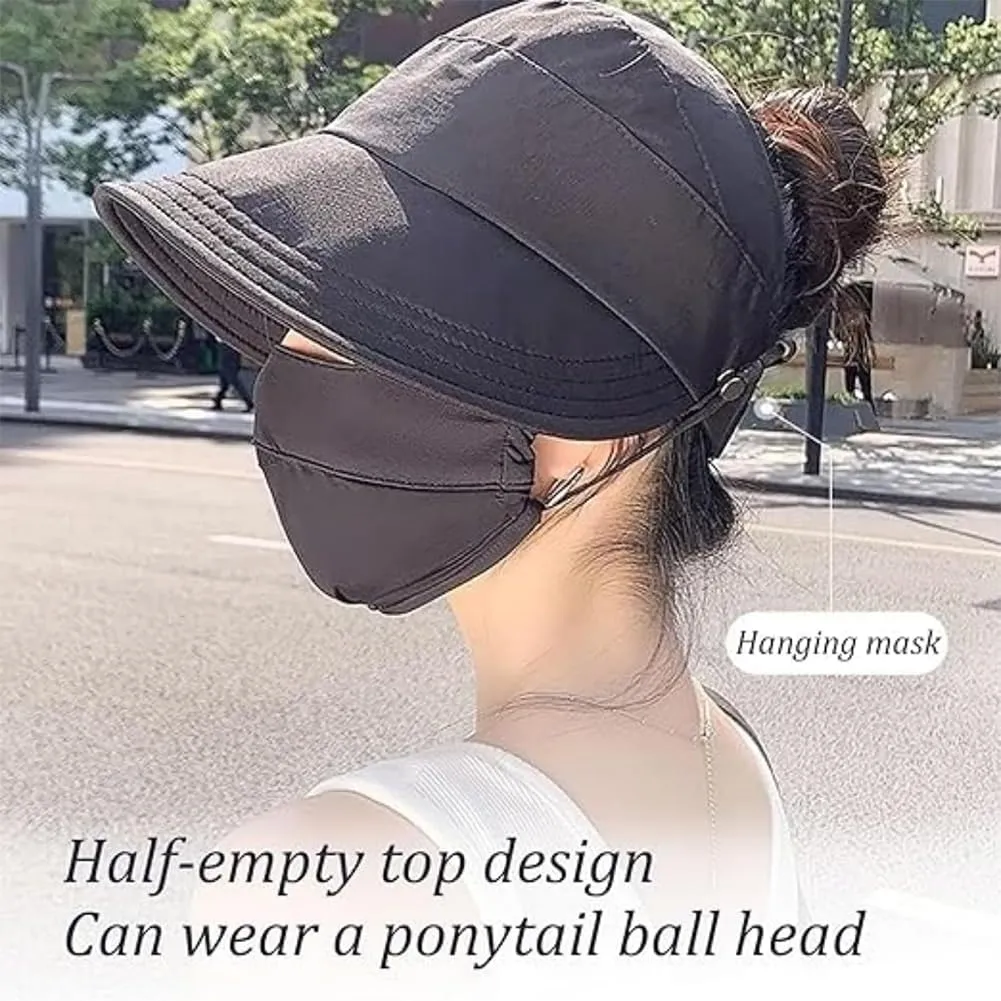 Classupery Outdoor UV Protection Hollow Top Sun Hat, Adjustable Wide Brim Breathable Empty Top Summer Sun Hat
