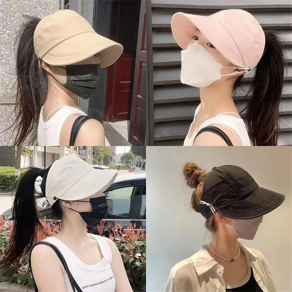 Classupery Outdoor UV Protection Hollow Top Sun Hat, Adjustable Wide Brim Breathable Empty Top Summer Sun Hat