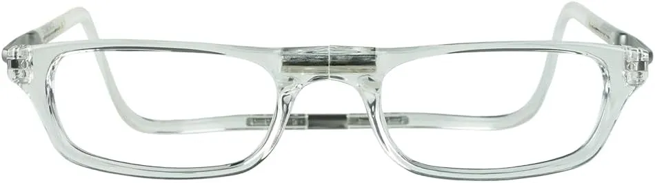 Clic Magnetic Reading Glasses for Men or Women, Computer Readers, Original Expandable (M-XL, Clear, 1.25 Magnification)