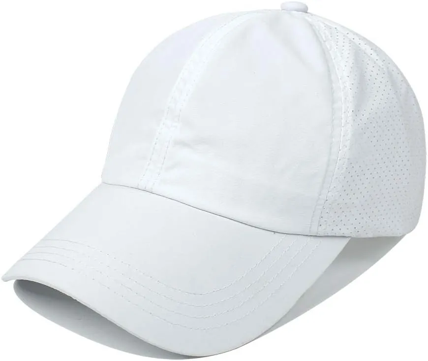 Criss-Cross Ponytail-Baseball-Cap for Women - Summer Adjustable Quick-Dry High-Messy-Bun Dad-Hat Fit for 22"