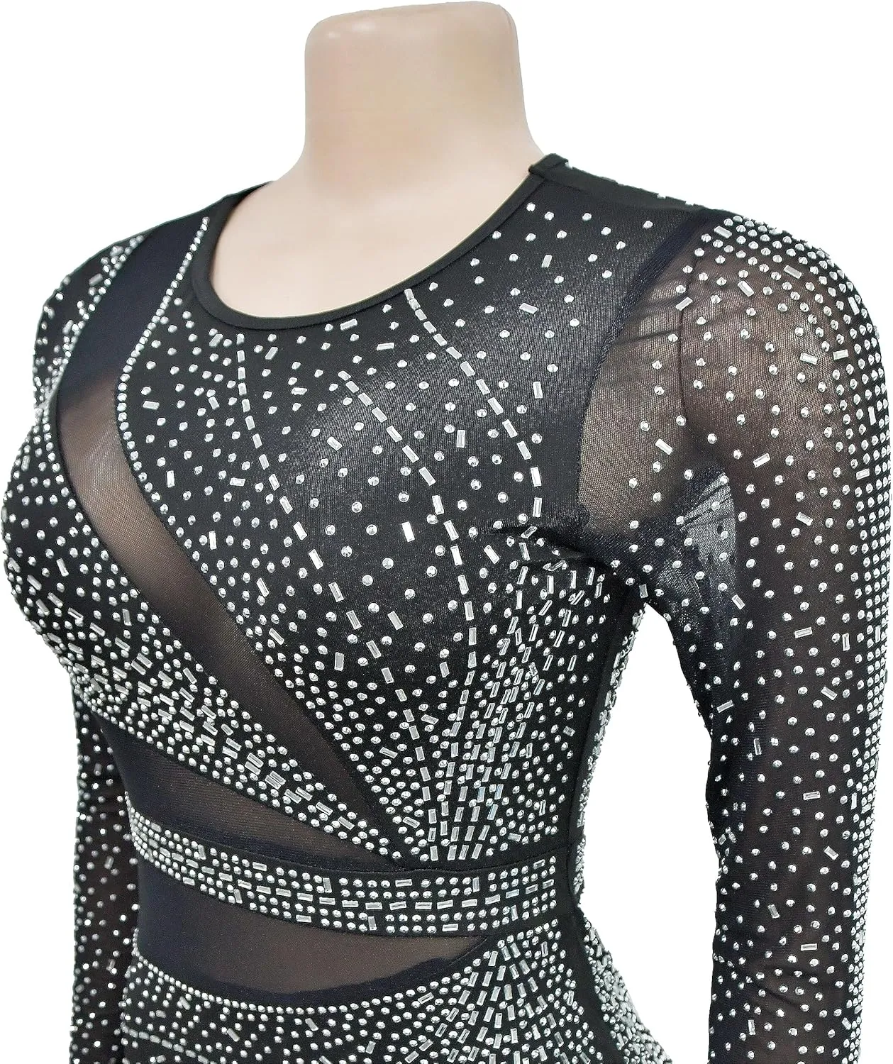 CUTUBLY Women's Sexy Spaghetti Strap Rhinestone Clubwear Feather Hem Mini Dress Club Night Outfit