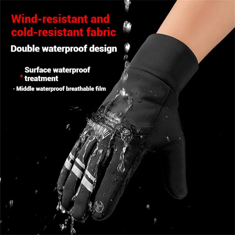 Dazzlesport Heated Gloves,Winter Outdoor Sports Short Plus Velvet Windproof Waterproof Touch Screen Gloves
