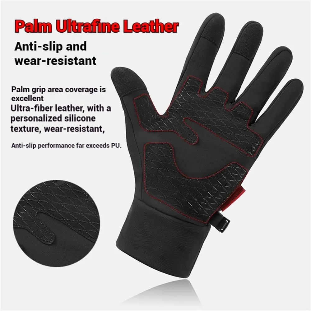 Dazzlesport Heated Gloves,Winter Outdoor Sports Short Plus Velvet Windproof Waterproof Touch Screen Gloves
