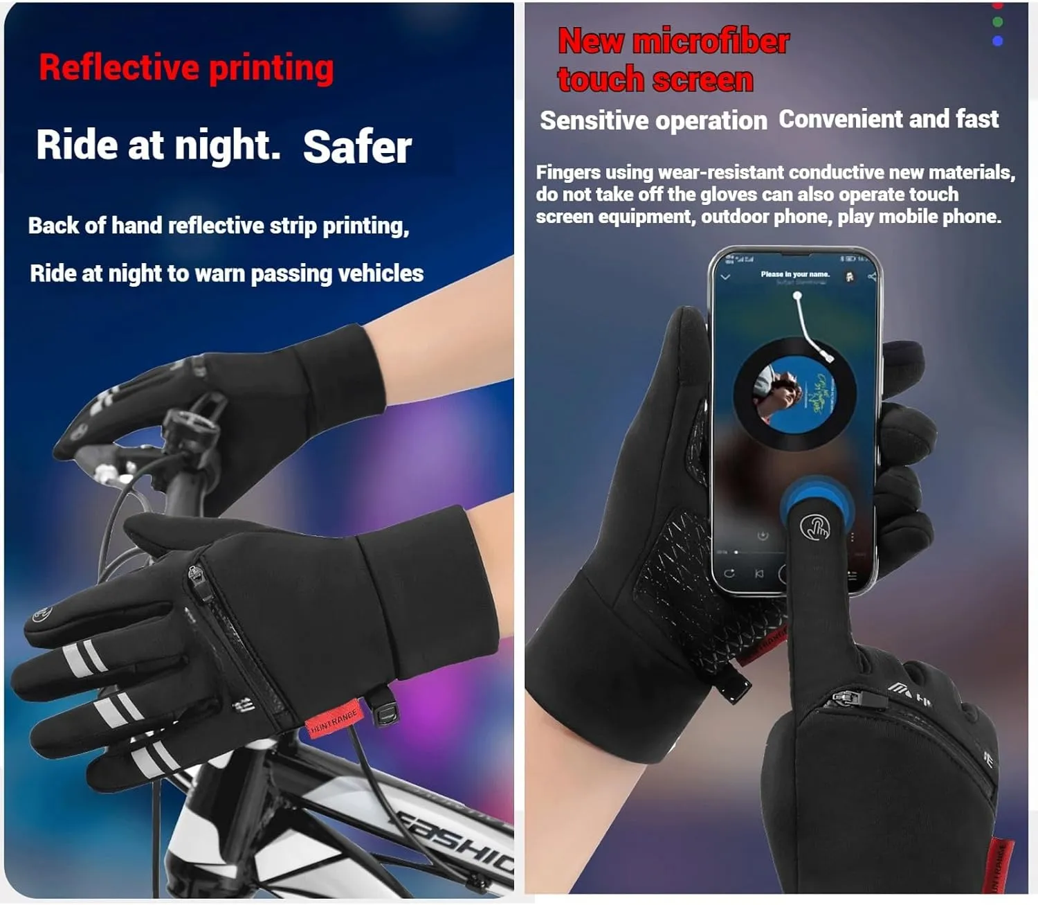 Dazzlesport Heated Gloves,Winter Outdoor Sports Short Plus Velvet Windproof Waterproof Touch Screen Gloves