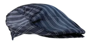 Dolce & Gabbana Blue Striped Pure Silk Newsboy Cap