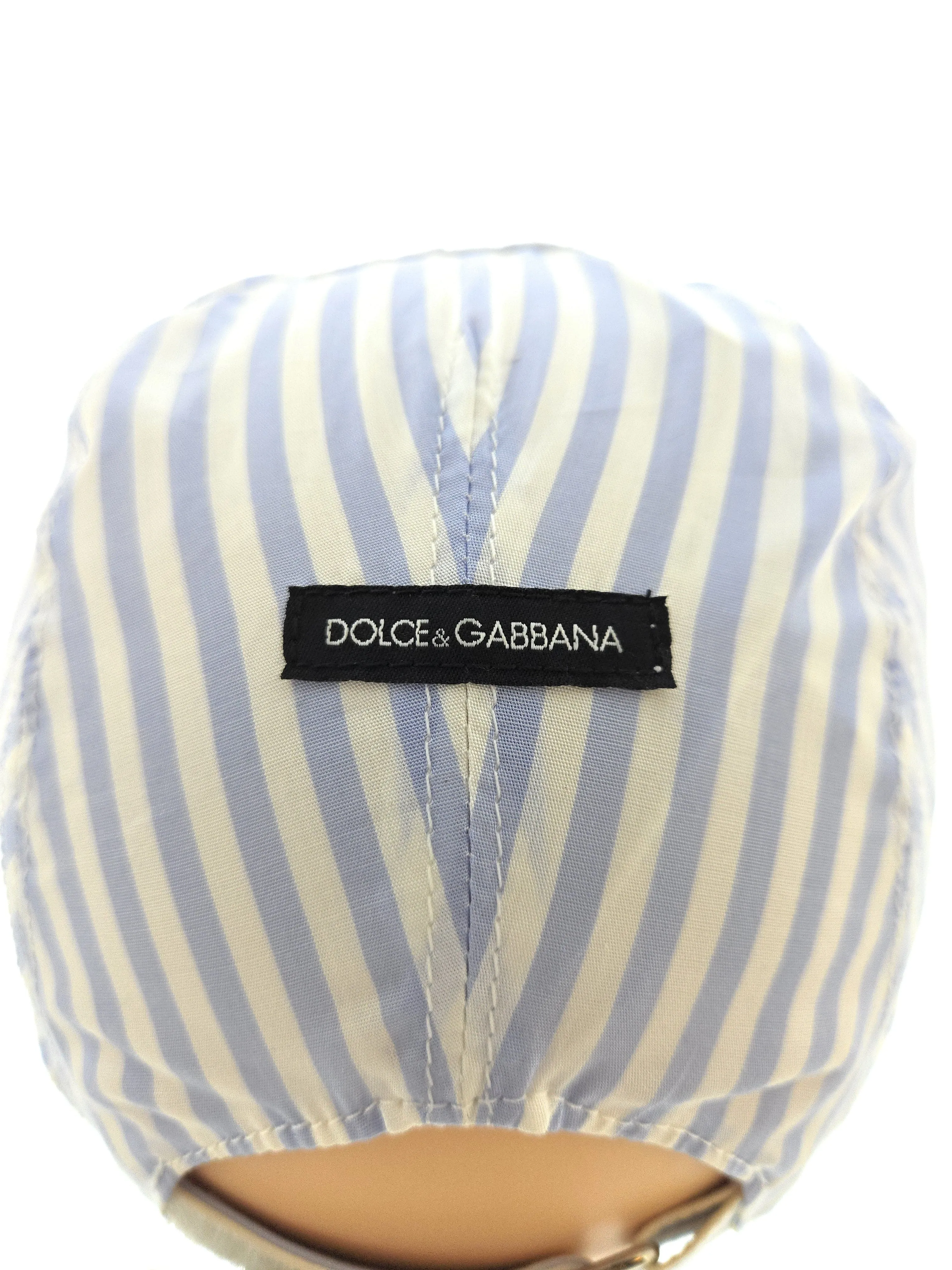 Dolce & Gabbana Blue  White Classic Striped Cap