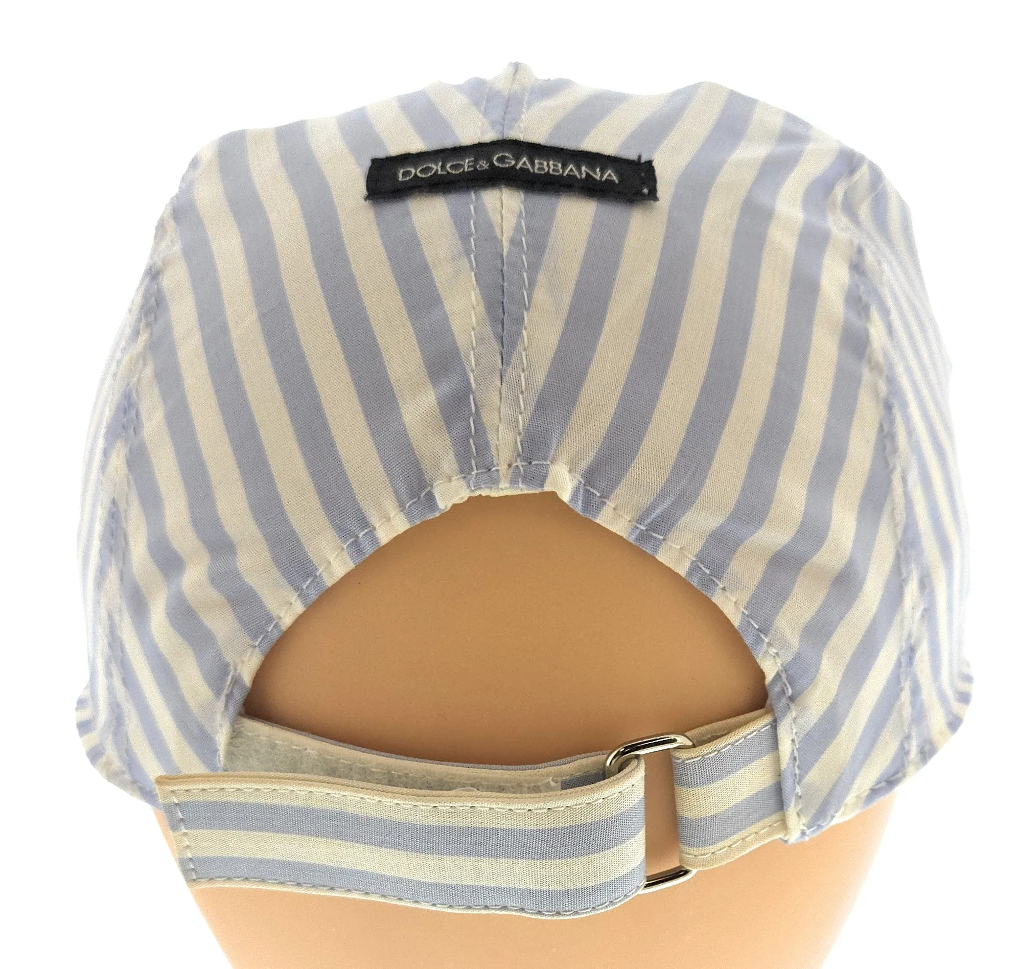 Dolce & Gabbana Blue  White Classic Striped Cap