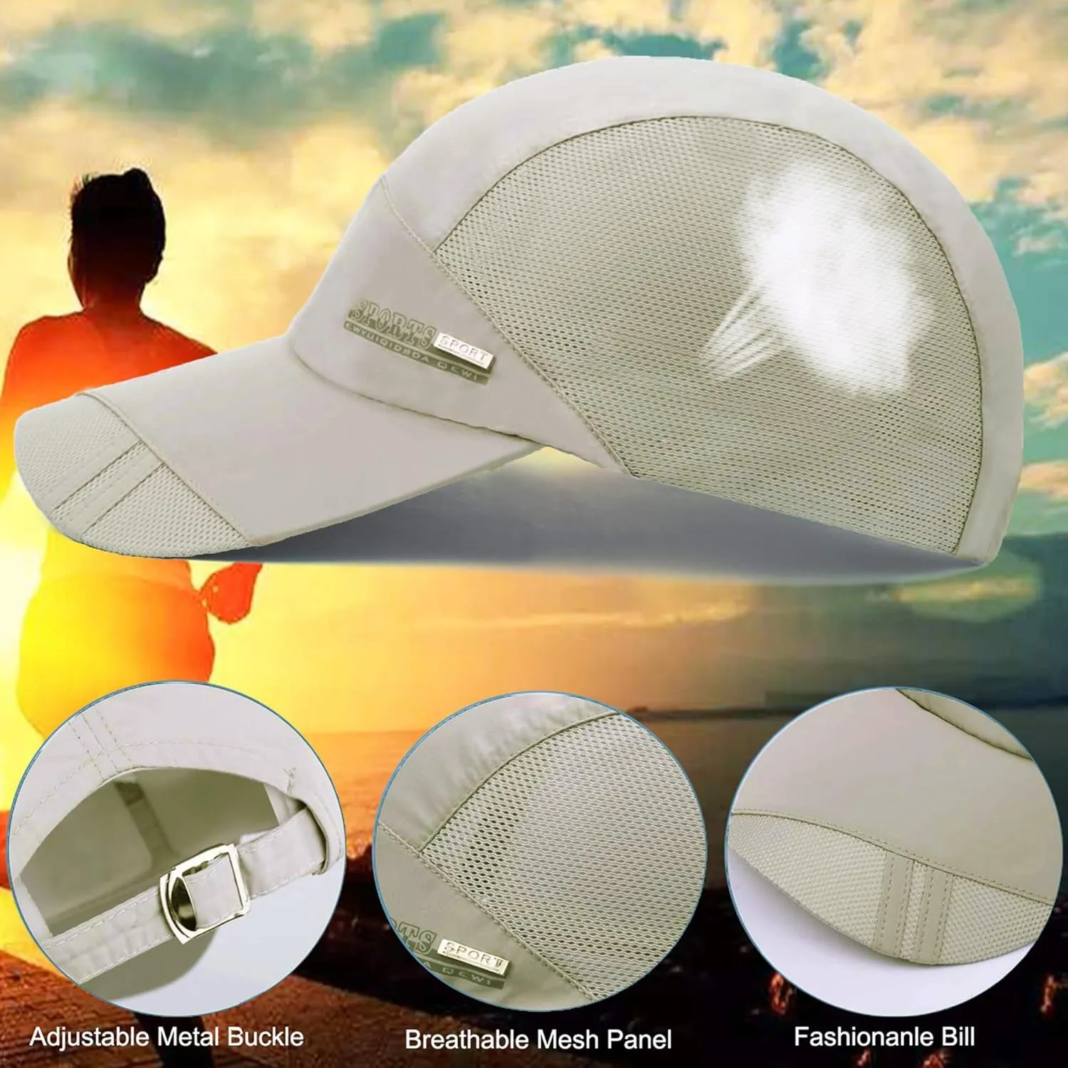 ELLEWIN Baseball Cap Running Hat Golf Hats Men Pickleball Quick Dry Caps Hat for Men and Women Sun Protection