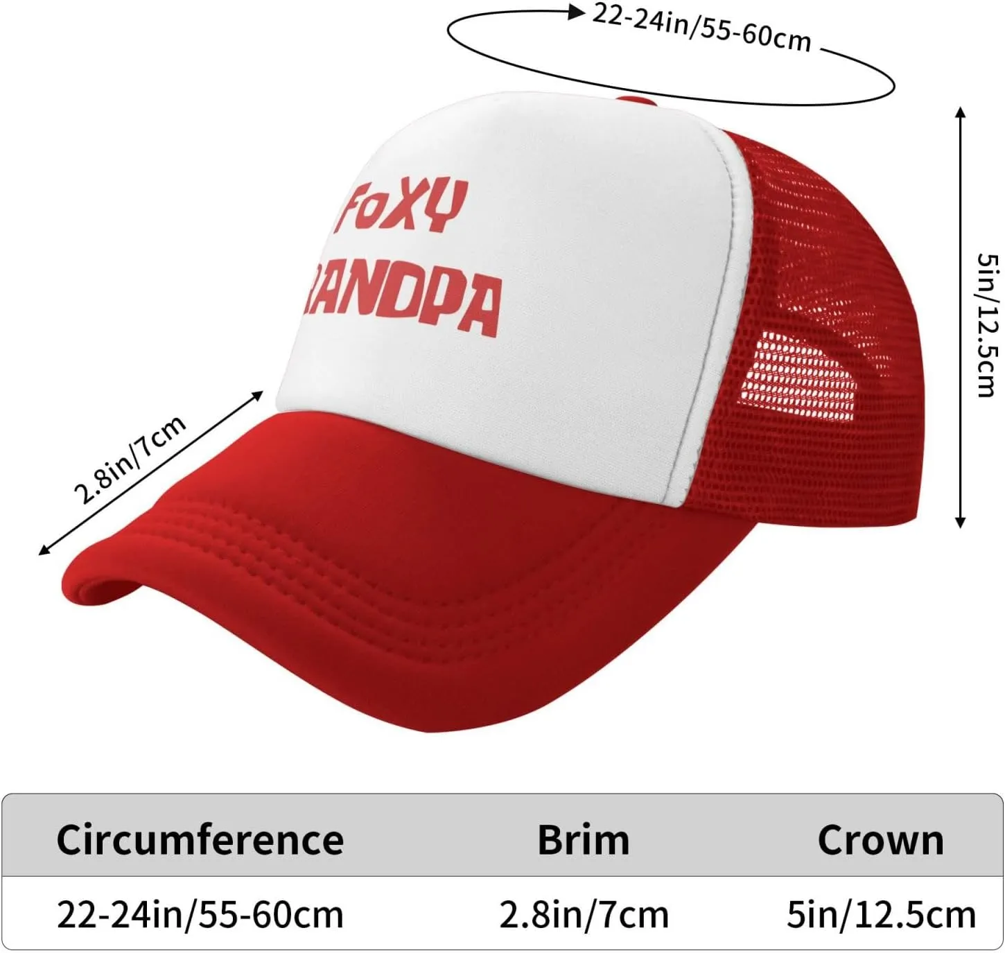 Foxy Grandpa Mesh Hat Men Women Baseball Cap Funny Trucker Hat