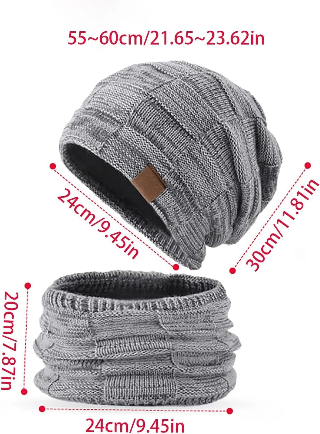 Hat Gloves Set Scarf Two Piece Winter Warm Neck Woolen Hat Suit Scarf Hat Set Women