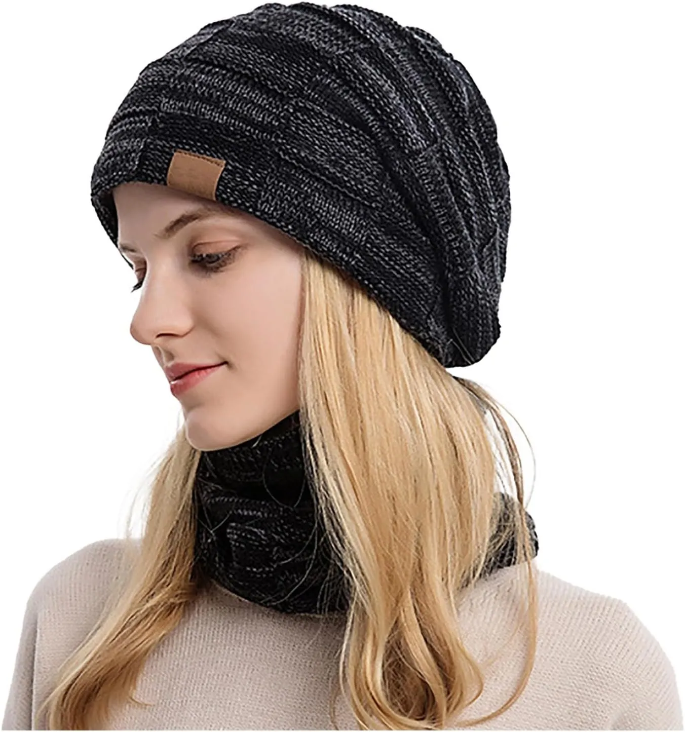 Hat Gloves Set Scarf Two Piece Winter Warm Neck Woolen Hat Suit Scarf Hat Set Women