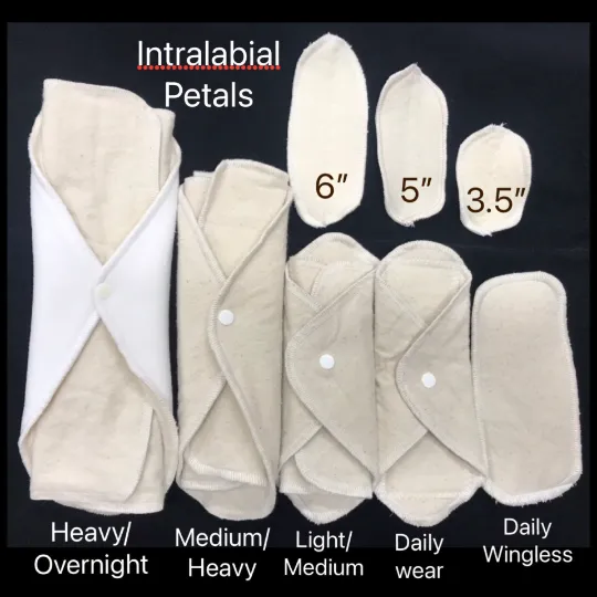 LadyWear Quick-Dry cloth menstrual pads - Organic Unbleached Cotton Flannel